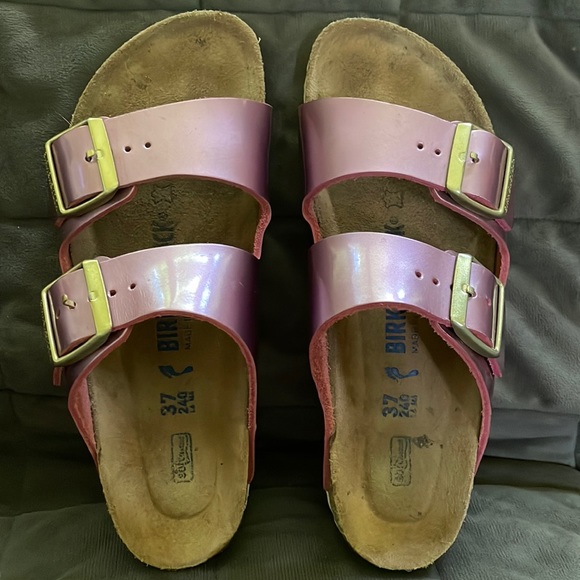 Birkenstock Womens Arizona SFB Fashion Rose Leather SUPER NICE!!! Sz 37 Womens 7 - Picture 3 of 16